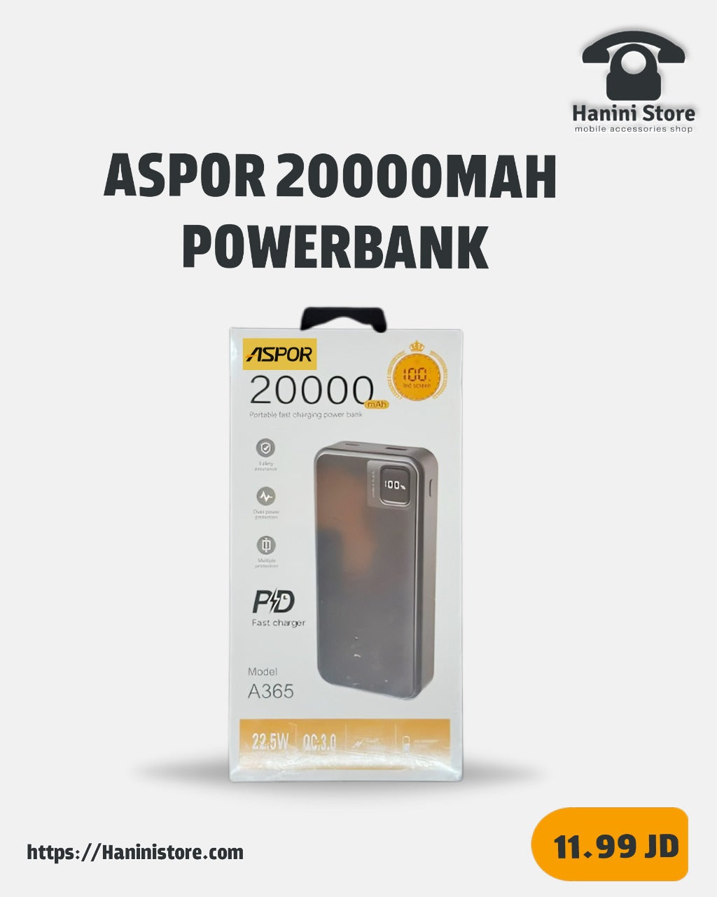 ASPOR 20000MAH POWERBANK